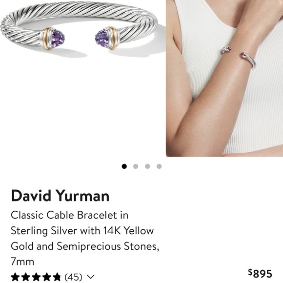 David yurman. Classic Cable Bracelet. Amethyst. 7mm - Picture 6 of 10